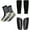 1 Set Black, variant on 2/4 Sets Youth Grip Soccer Socks with Shin Guard Sleeves Kids Sleeve Socks for Boys Girls 7-14 for Soccer Basketball