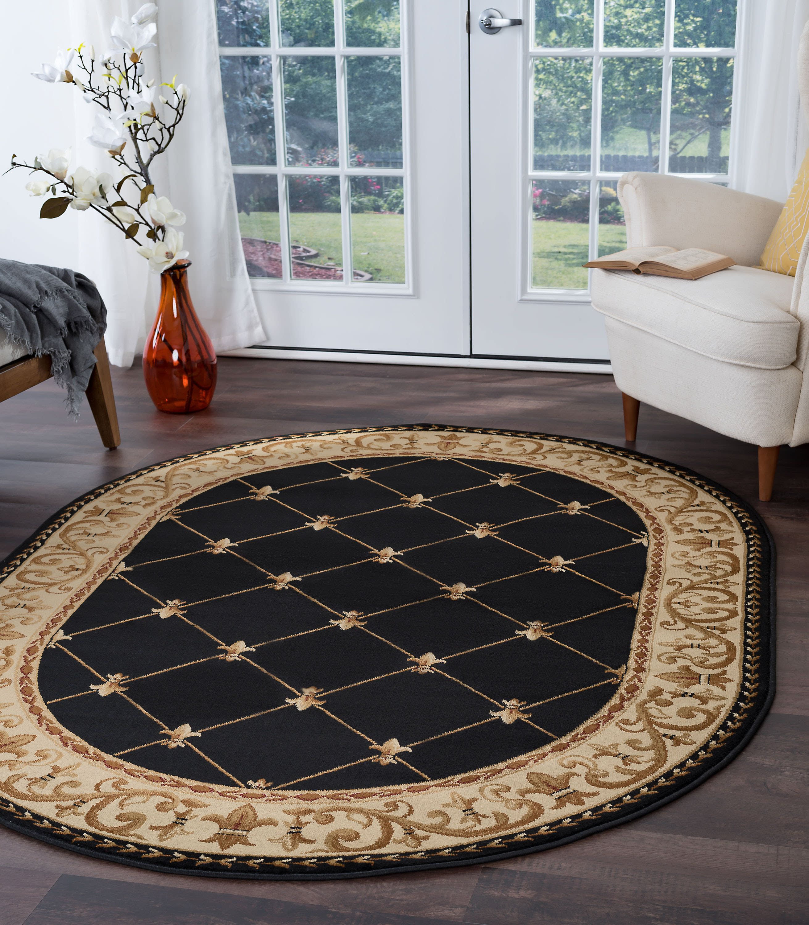 Bliss Rugs Olivet Traditional Indoor Oval Area Rug