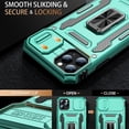 thumbnail image 2 of for iPhone 11 Pro Case with Screen Protector,Sliding Camera Cover,-Grade Cover with  Stand Phone Case 5.8" Turquoise, 2 of 12