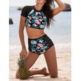 thumbnail image 4 of Women's Lace Hollow Floral Print 2pcs Swimsuit, 4 of 5