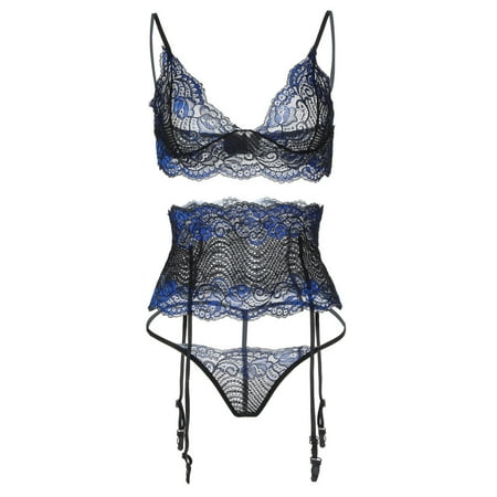 

Negligee Unterwäsche Outfit Satin Sleepwear See Through Underwear Floral Lace Lingerie Multiway Convertible Straps Halter Bra Ropa de Dormir Cuello V Sin Espalda Fishnet Bodysuit for Women