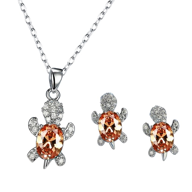 Animal Ornamento Collar Set Tortuga Pendientes Serie Juegos de Joyas