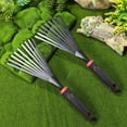 thumbnail image 2 of KAKOWELY 2pcs Gardening Rakes Short Handle Rakes Small Hand Rakes Metal Lawn Yard Rakes Gardening Hand Tools,13.39X"X5.12"X1.18", 2 of 5