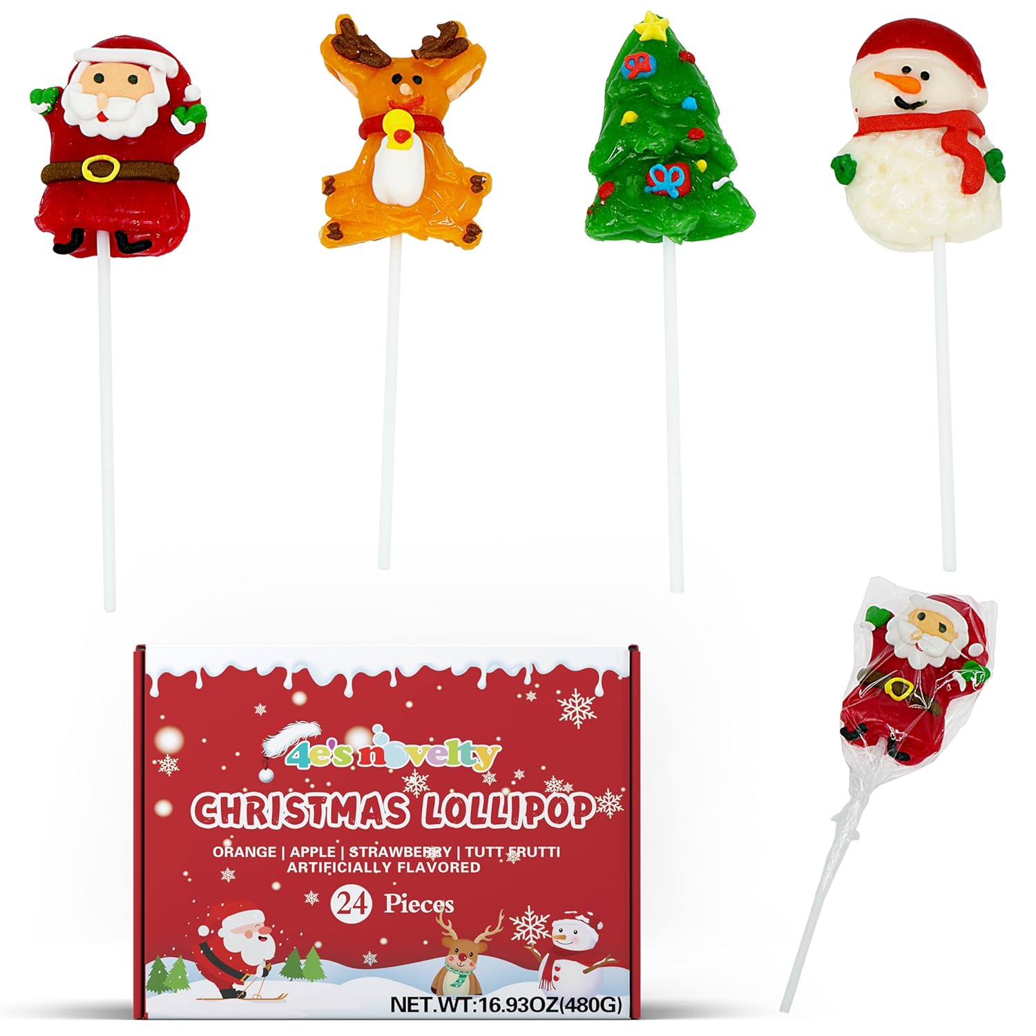 Rudolph The Red-Nosed Reindeer Christmas Lollipops - Pack Of 12 Character Lip Pops 3 thumbnail image