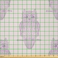 thumbnail image 2 of Ambesonne Owl Fabric by the Yard Microfiber, Nocturnal Bird Motif Drawings, 5 Yards, Rose and Lilac, 2 of 2