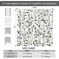 thumbnail image 3 of Boho Black Floral Shower Curtain, Spring Gray Botanical Flower Leaves Bohemian Fabric Shower Curtain Set with 12 Hooks, Bathroom Bathtub Accessories Decor Cloth Curtain 72x72 Inches, 3 of 4