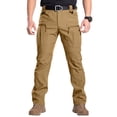 thumbnail image 2 of TOMVIGX Cargo Pants for Men Stretch Ripstop Fabric Hiking Pants Water Resistant Relaxed Fit Lightweight Work Jeans Baggy Outdoor Fishing Hunting Earthy Yellow Pants with Pockets 2XL, 2 of 9