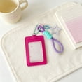 thumbnail image 5 of ID Badge Holder Card Case Lanyard Card Holder Star Design Photo Card Protector Bus Pass Key Card Holder PU Badge Case Office School Commute Travel Daily Accessory Keychain Carry, 5 of 6