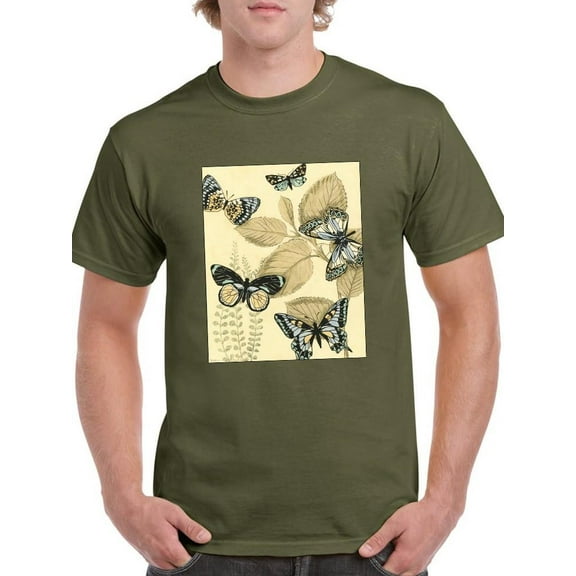 Spa Butterflies In Nature T-Shirt Men -Megan Meagher Designs, Male Large