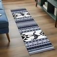thumbnail image 3 of Navy Blue Boho 2'x6' Runner Rugs for Hallway Kitchen Bedside Non Slip Washable, Vintage Abstract Art Ethnic Tribe Entryway Rug Runners with Rubber Backing, Long Carpet Runner for Laundry Room, 3 of 8