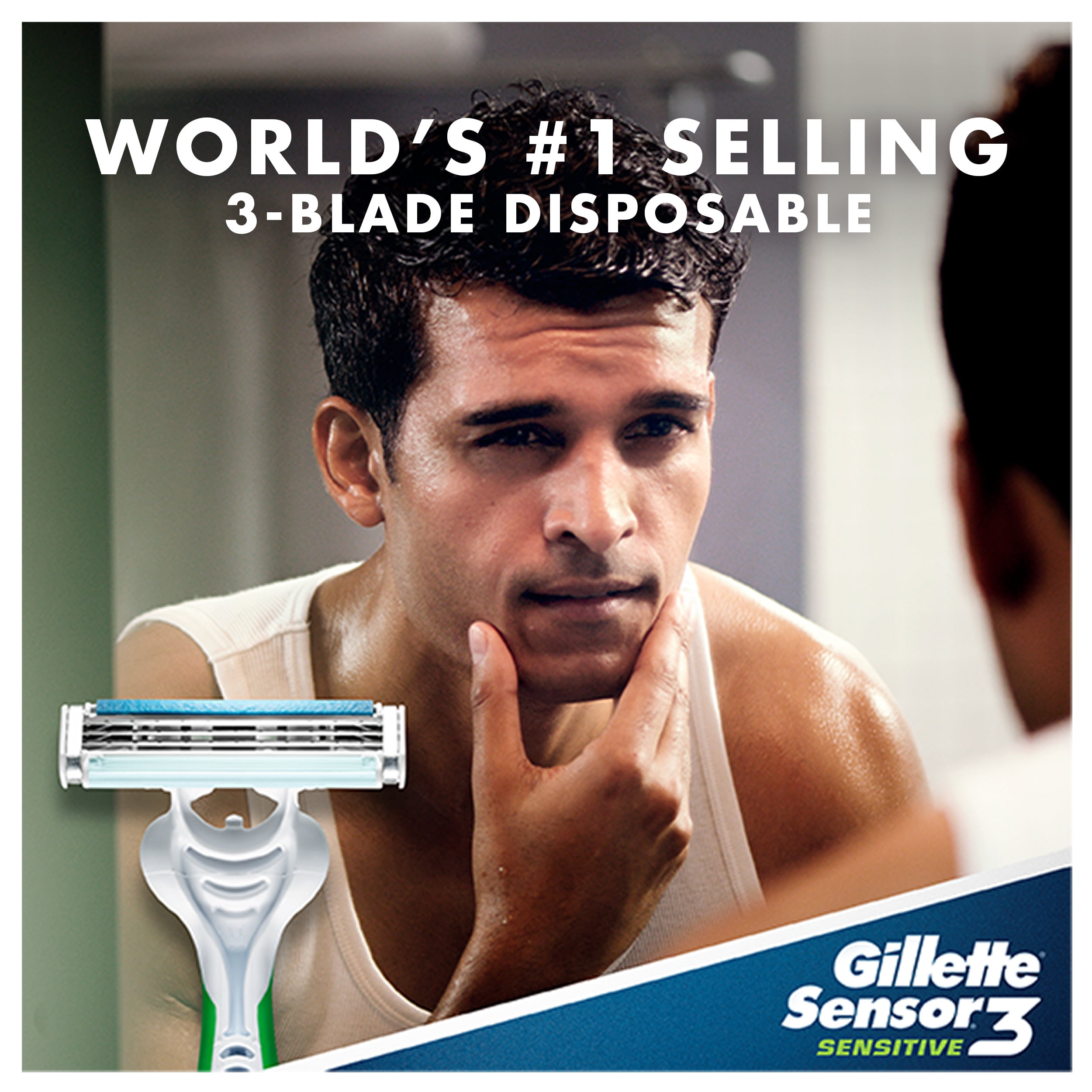 Gillette Sensor3 Sensitive Men's Disposable Razors, Pack of 4 + 2 Free Bonus Razors