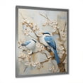 thumbnail image 2 of Designart "Simplified Exotic Birds Amid Cherry Blooms" Birds Of Paradise Picture Framed Wall Art Living Room, 2 of 5