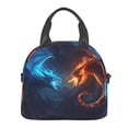 thumbnail image 2 of Goofa Red And Blue Fire Dragon C Pattern Lunch Bag ,Insulated Lunch Box, Small Leakproof Cooler Food Lunch Containers Reusable High Capacity Lunch Tote Bags, 2 of 8