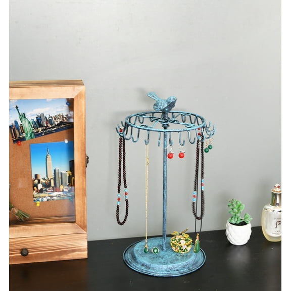 Owlgift Bird Rotating Turquoise Necklace Holder Bracelet Stand/Jewelry Organizer/Jewelry Tree