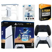 Sony PlayStation 5 Astro Bot Slim Digital Bundle with Disc Drive, Extra Controller, MightySkins Voucher and 1 Year Extended Warranty - Midnight Black