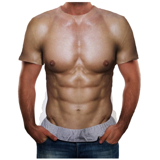 Weiqiqre T-Shirts de Musculation pour Hommes Mode Imprimé Homme Musclé Mode Entraînement Physique Col Rond Manches Courtes T-Shirt