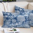 thumbnail image 2 of Navy Blue Coastal Throw Pillow Cover 12 x 20 Inch Decorative Pillow Cover Nautical Coral Starfish Shell Octopus Sea Lumbar Pillowcase Seasonal Rectangle Cushion Case for Couch Sofa Bed Living Room, 2 of 9