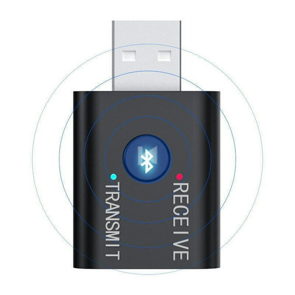 1 * TR6 Bluetooth 5.0 Receiver Transmitter, Mini USB Bluetooth Transmitter Receiver 3.5mm AUX Audio Adapter Dongle For PC TV