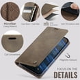 thumbnail image 4 of CaseMe Calf Leather Lining Microfibre Wallet Case For iPhone 16e 6.1-inch with RFID Blocking,Magnetic Closure,Card Slots,Cash Slot,Kickstand,Shockproof Flip Folio Protective Phone Case,Brown, 4 of 10