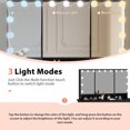 thumbnail image 3 of OXYLIFE Makeup Vanity Desk with Mirror and 3 Color Lights and 9 Drawers for Bedroom, Black, 3 of 6