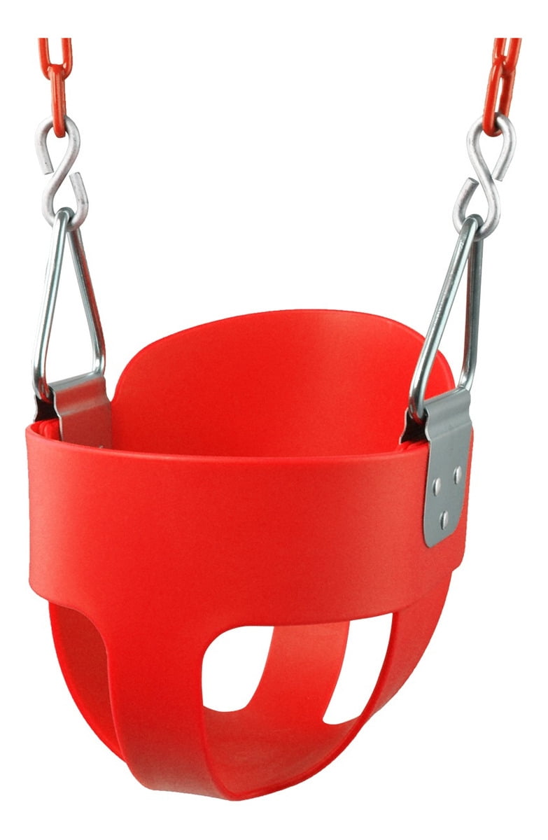 KINSPORY Toddler Swing Set, 59" Heavy-Duty Coated Iron Chains Baby Swing, High Back Full Bucket Infant Seat with Tree Straps, Backyard Outdoor Indoor