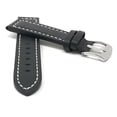 thumbnail image 2 of 22mm Racer, White Stitching, Leather Watch Strap Band, Stainless Steel Buckle, 2 of 7