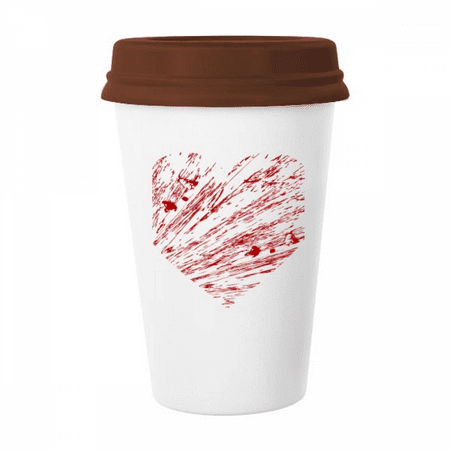 

Heart Red Valentine s Day Drip Mug Coffee Drinking Glass Pottery Cerac Cup Lid