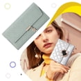 thumbnail image 3 of kurtrusly Stylish Long Purse Small Size Folding Multi Card Space PU Made Wallet New Green Grey, 3 of 6