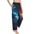 thumbnail image 3 of Cauagu Red And Blue Fire Dragon C Pajama Pants for Women Loose Fit Wide Leg Trouser Pants Casual Elastic Waist Drawstring Lounge Pants, 3 of 6