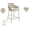 thumbnail image 2 of Meridian Furniture Yara Stone Velvet Counter Stool, 2 of 6