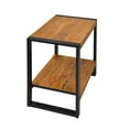 thumbnail image 3 of 24 Inch Wooden Farmhouse Side Table with Open Compartment, Brown and Black, 3 of 5