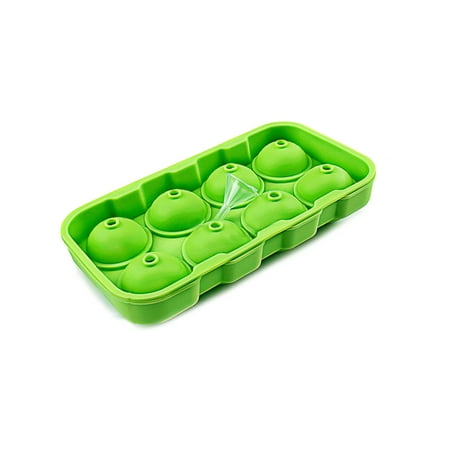

CINEEN Ice Cube Trays Black Silicone 8 Giant Ice Ball Cube Maker for Pudding Jelly Milk Juice Chocolate Mold or Cocktails Whiskey Particles