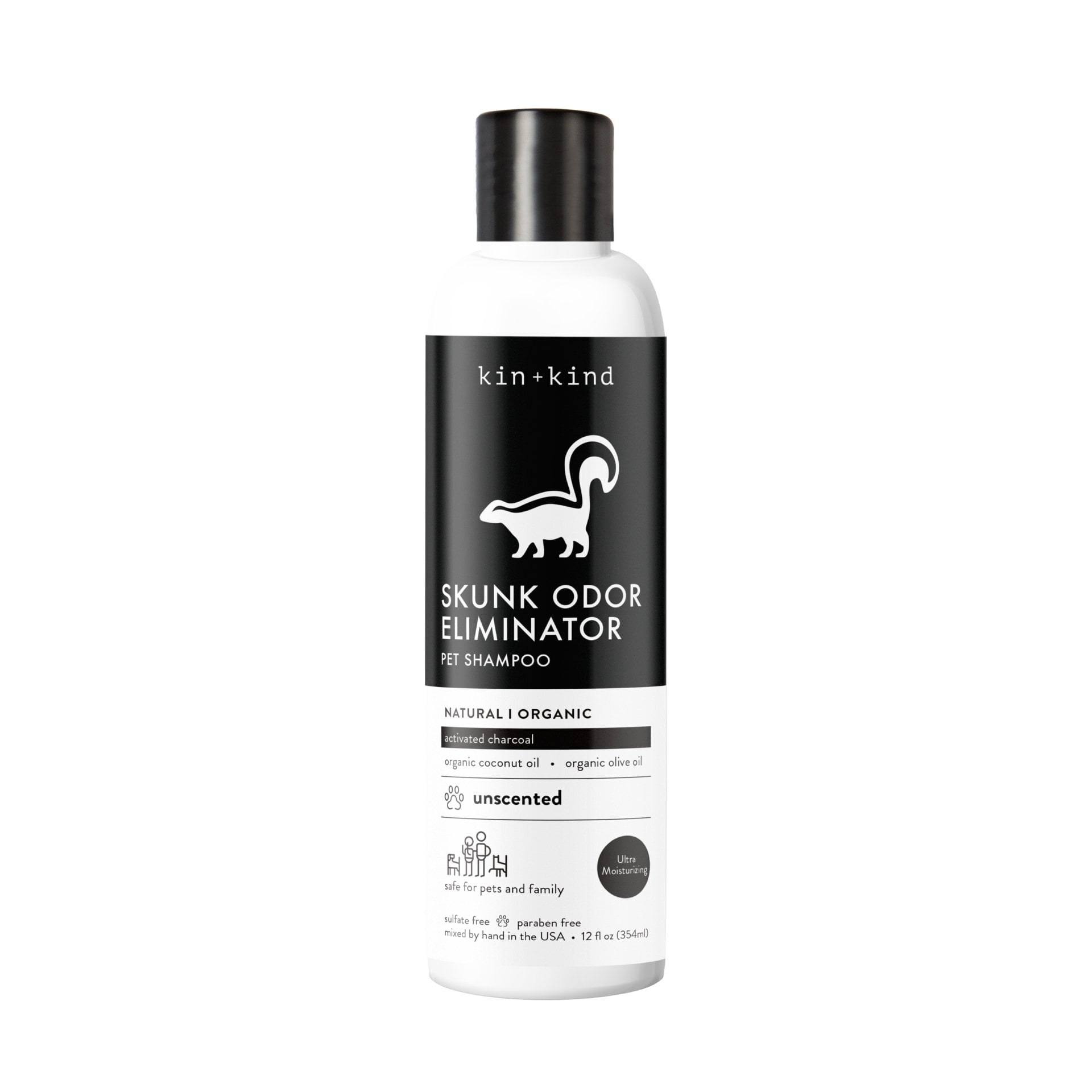 kin+kind Dog Shampoo for Skunk Odor Remover for Dogs and Cats - Natural Dog Shampoo with Activated Charcoal Eliminates Skunk Smell and Brightens Coats Unscented, fl oz - Walmart.com