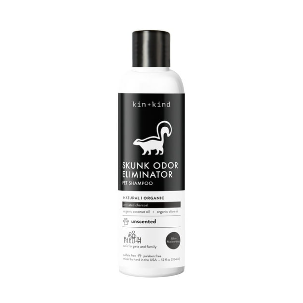 kin+kind Dog Shampoo for Skunk Odor Remover Natural Dog Shampoo with Activated Charcoal