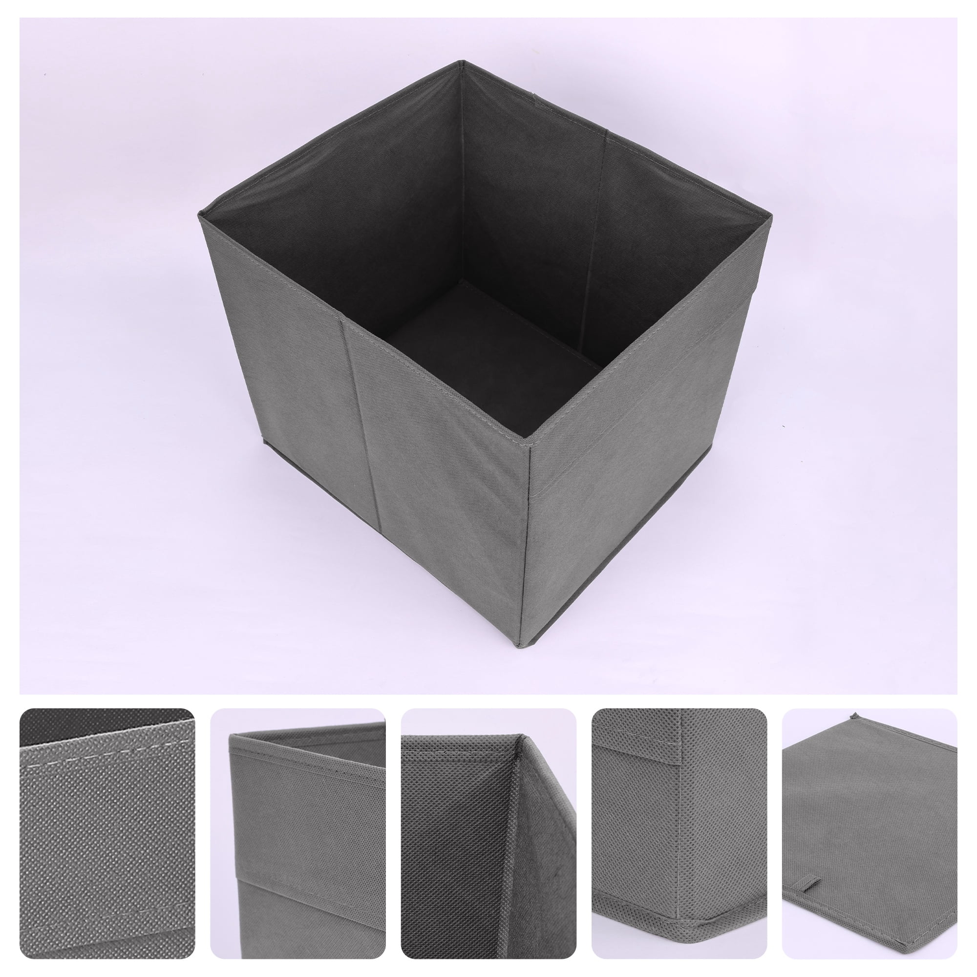 REGALWOVEN Collapsible Fabric  Storage Cube, Storage Bin for Shelves Closet, Storage Basket Grey 15*13*13in
