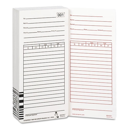 Time Clock Cards For Acroprint Es1000, Two Sides, 3.5 X 7, 100/pack | Bundle of 2 Packs