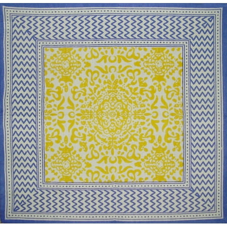 

Moroccan Print Cotton Napkin 17 x 17 Periwinkle & Yellow