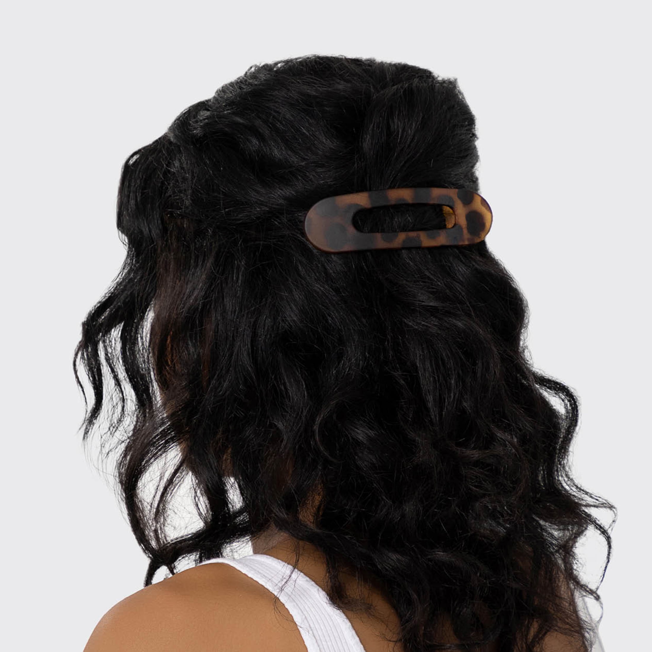 Kitsch Flat Hair Clips - Flat Claw Clips for Women 2pc Flat (Black&Tort)