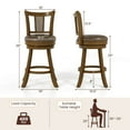 thumbnail image 3 of Costway Set of 4 Bar Stools 25" Swivel Bar Chairs with PE Rattan Backrest & Footrest, 3 of 9