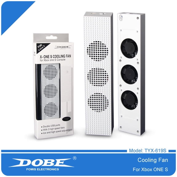 DOBE Rear Mount Cooling Fan for Xbox One S, Temperature Control USB Quiet Fan, Prevent Console Overheating and Lag