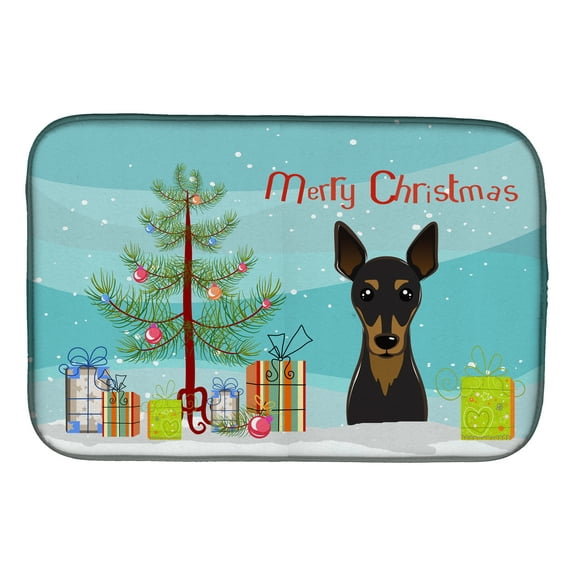 Christmas Tree and Min Pin Dish Drying Mat