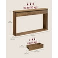 thumbnail image 5 of Console Table 47.2 Inches Sofa Table Narrow Entryway Table Entry Table with 3 Drawers Bottom Shelf Metal Corners Honey Brown, 5 of 5