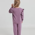 thumbnail image 3 of GYRATEDREAM Toddler Girls 2 Piece Outfits Ruffle Long Sleeve Pullover Sweatshirts and Sweatpants Fall Clothing Sets, 3 of 6