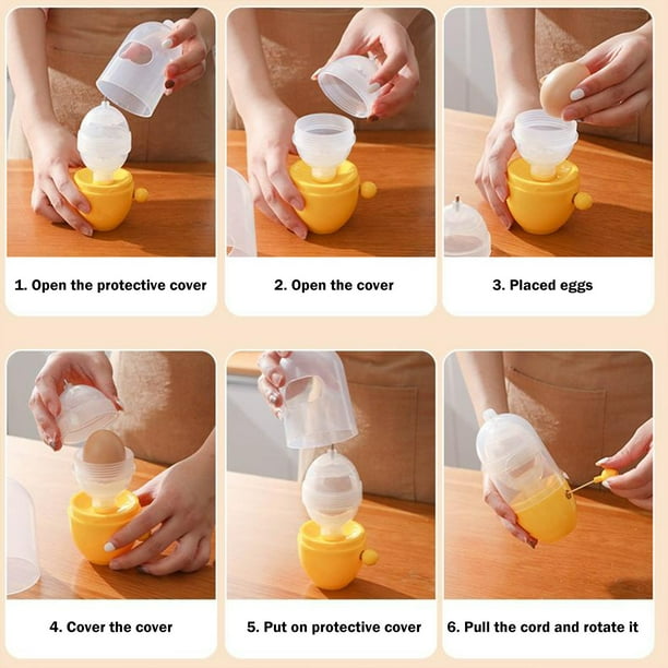 Yonrjhukm Portable Egg Scrambler Shaker Whisk Hand Powered Golden