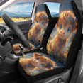 thumbnail image 2 of XYZCANDO Cute Highland Cows Pattern Car Seat Covers Polyester Fabric Full Protection Car Front Seat Covers SUV Front Seats Auto Interior Decoration, Comfortable Thick Truck Sedan, 2 of 10