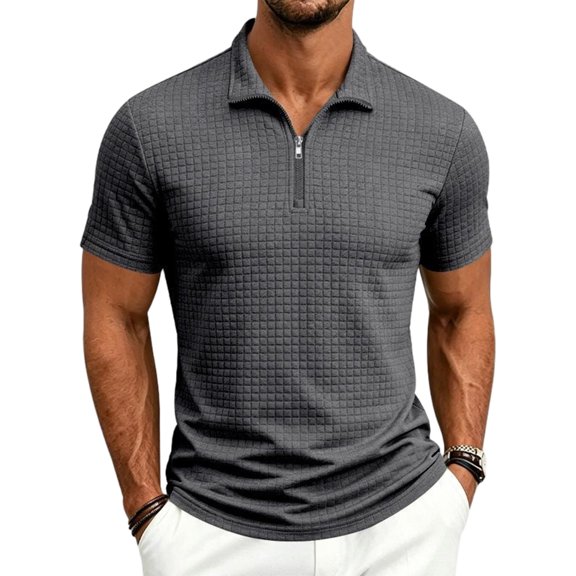 Mens Polo Short Sleeve Casual Summer Structured Collar Fashion Relaxed Fit Dressy Polo, 3XL