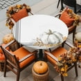 thumbnail image 4 of Fall Retro Pumpkin Orange Maple Leaf Fitted Round Tablecloths Table Covers 36"-44",Waterproof Table Cloth for Kitchen Holiday Party Tables Decor, 4 of 9