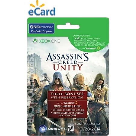 Assassins Creed Unity XB1 (Email Delivery) Wal-Mart Exclusive Bonus* $4.99 VUDU Movie Credits