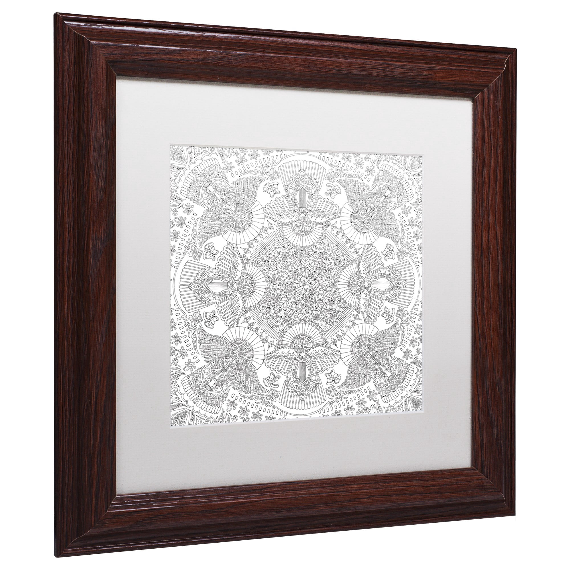 Trademark Fine Art "Christmas Angels" Canvas Art by Hello Angel, White Matte, Wood Frame