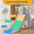 thumbnail image 3 of 8 in 1 Toddler Slide Playset with Climber, Basketball Hoop,Tunnel and Storage Space for Toddlers Playground Outdoor Indoor, 3 of 7